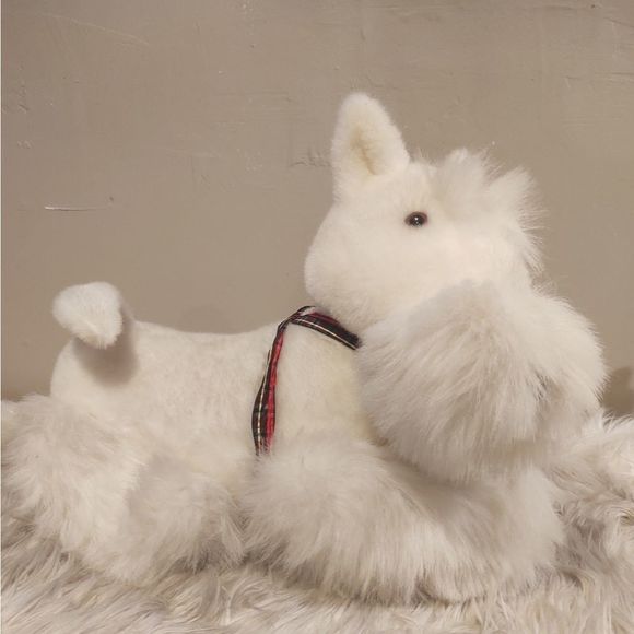 DAKIN éléganté SUPER RARE 80s Posable Large White Scottish Terrier Plush
